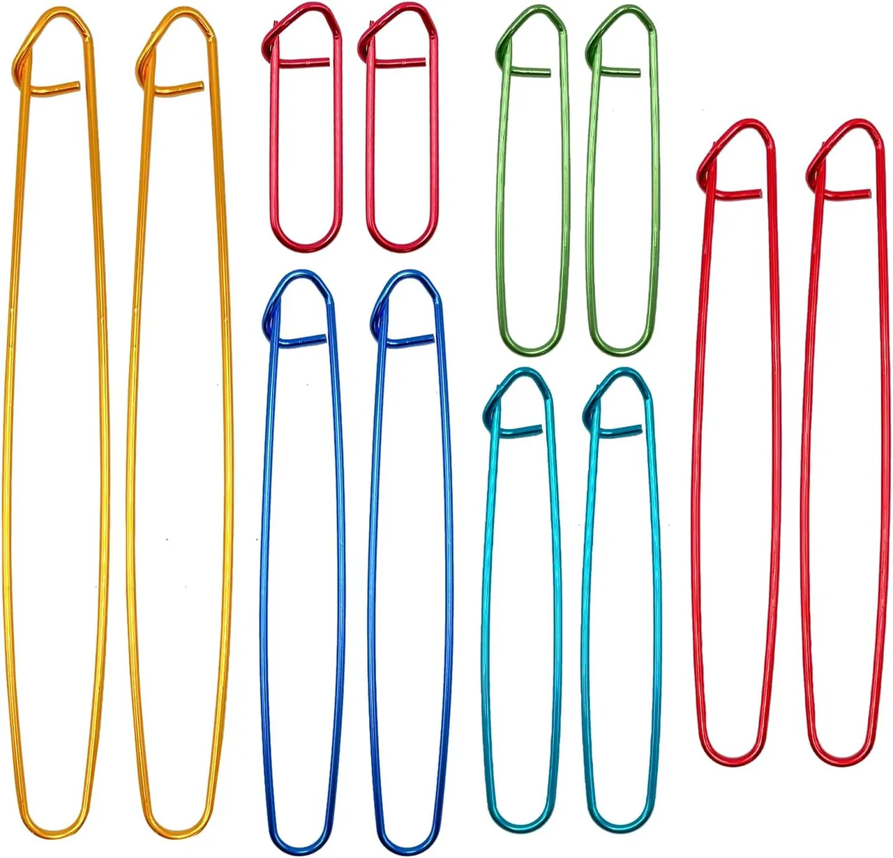 OWMOSYX 12 Pcs Knitting Stitch Holders Aluminum, Colorful Yarn Stitch Holder for Practical Knitting Crochet Tools for Sweaters Socks Yarn Se