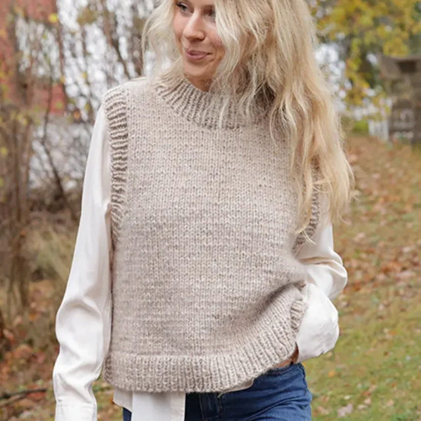 Knit Drops wool vest, slipover, chunky knitwear, made to order, handmade knitwear