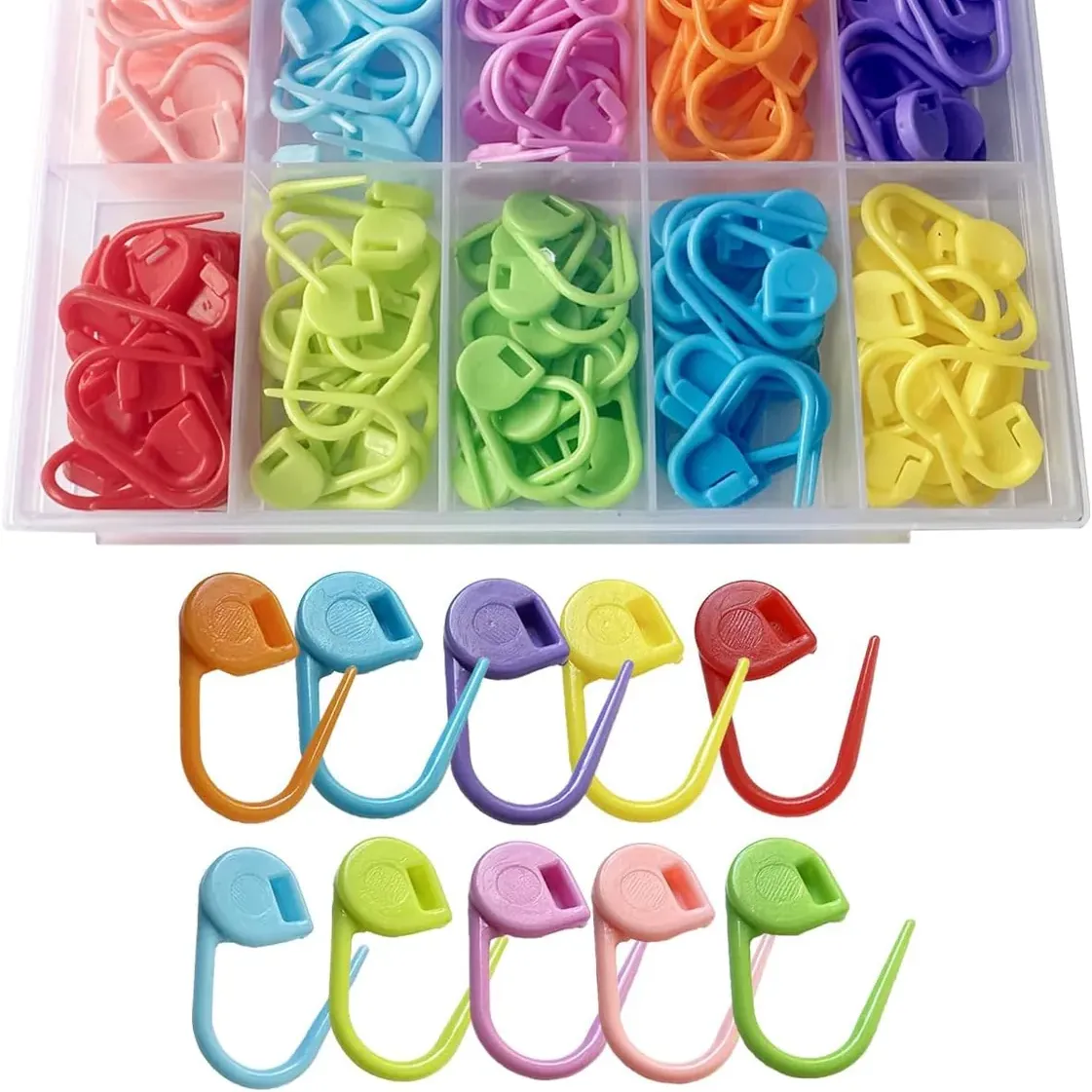 150 Pieces Knitting Crochet Locking Stitch Markers Stitch Needle Clip Counter 10 Colors (Color Ship Randomly)