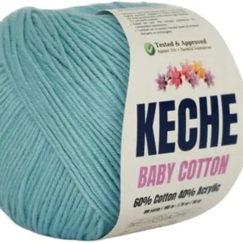 Keche Cotton Yarn, 60% Cotton 40% Acrylic Yarn, Soft Cotton Yarn for Crochet and Knitting, Amigurumi Yarn 1 Skein/Ball 1.76 Oz (50g) / 180 Y