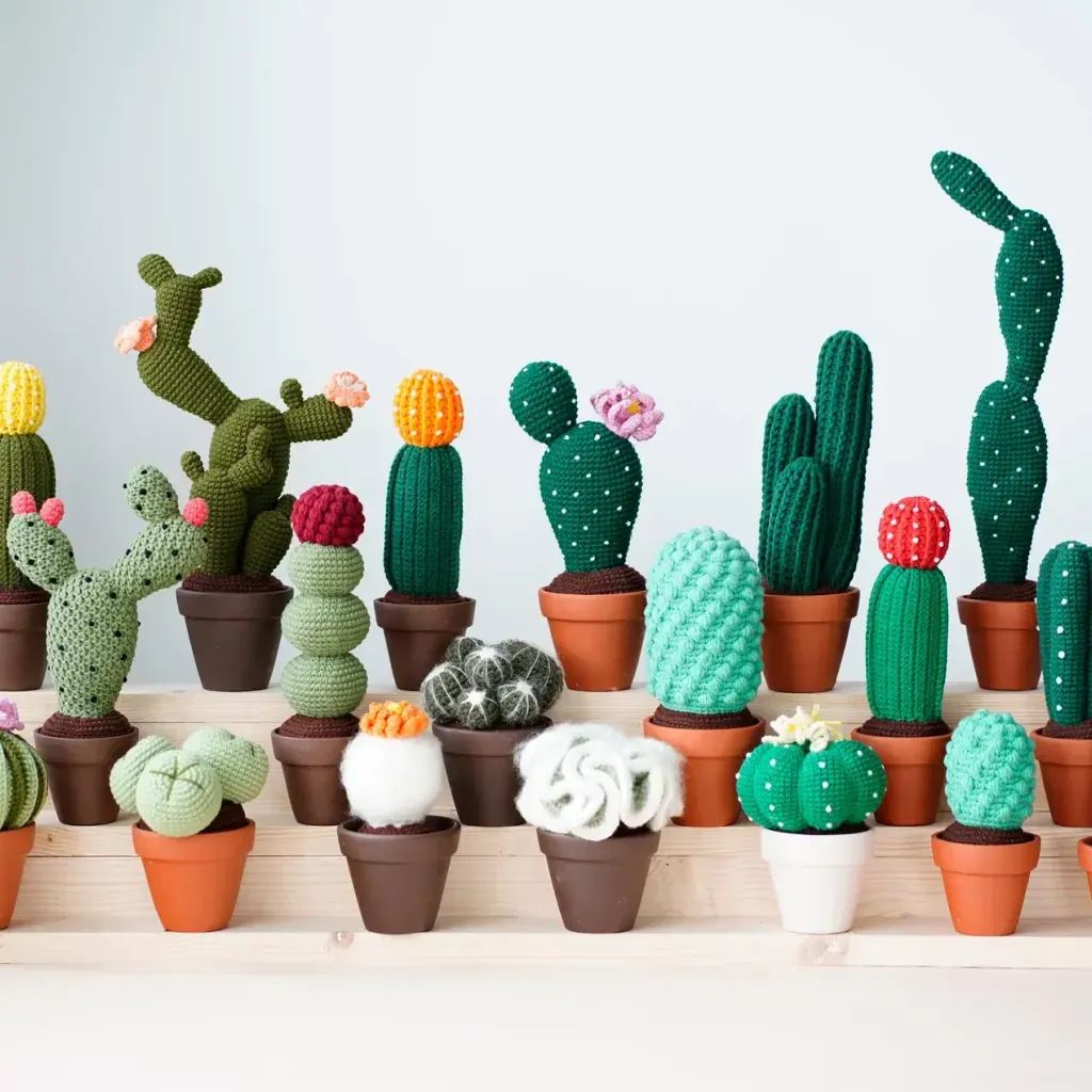Crochet Cactus Amigurumi: Handmade Potted Plush Toy