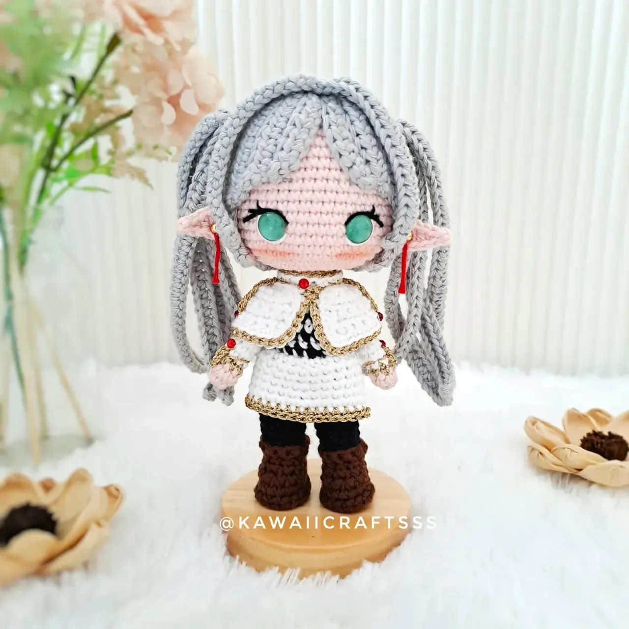 Elf Mage Inspired Crochet Doll, Handmade Anime Style Amigurumi Plush