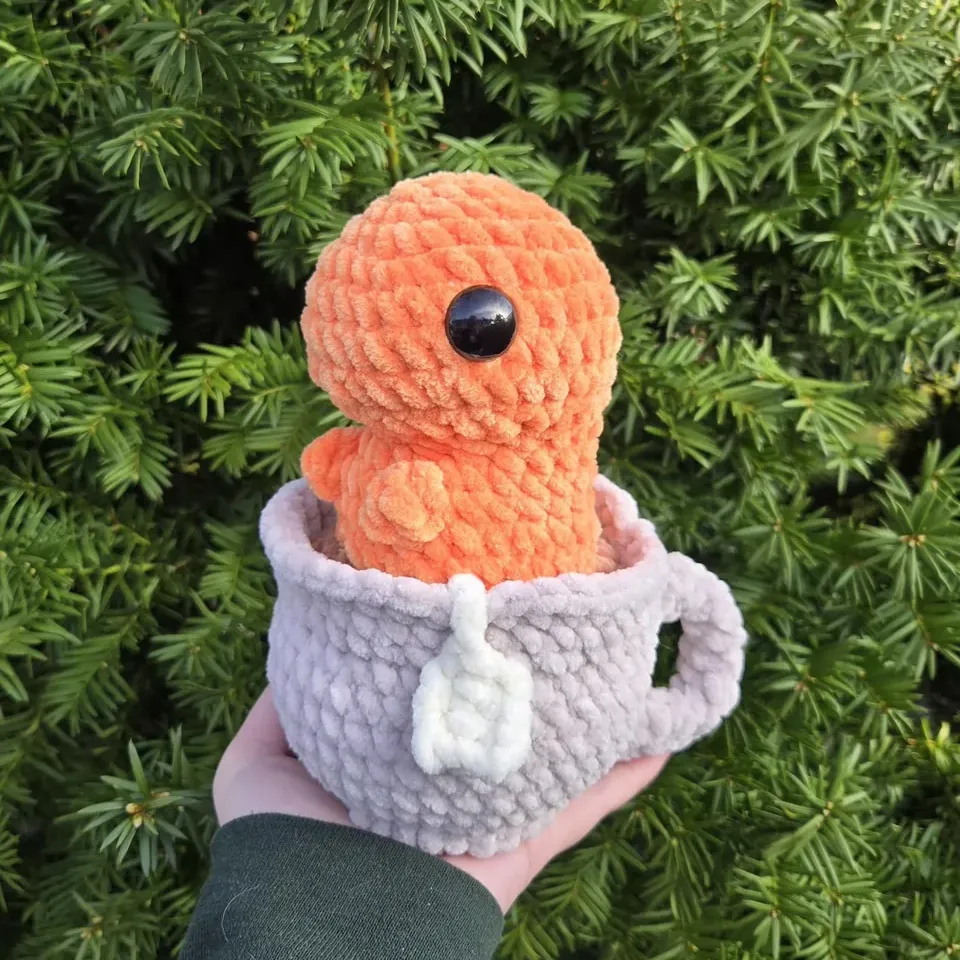 Crochet Tea-Rex Dinosaur Plush Amigurumi Stuffed Animal