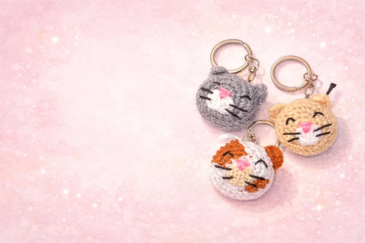 Crochet Kitty Keychain