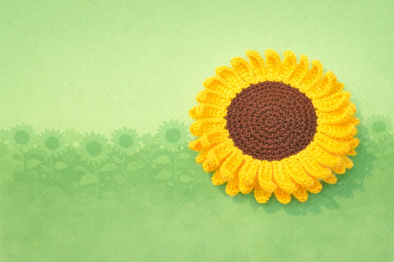 Crochet Sunflower Coaster
