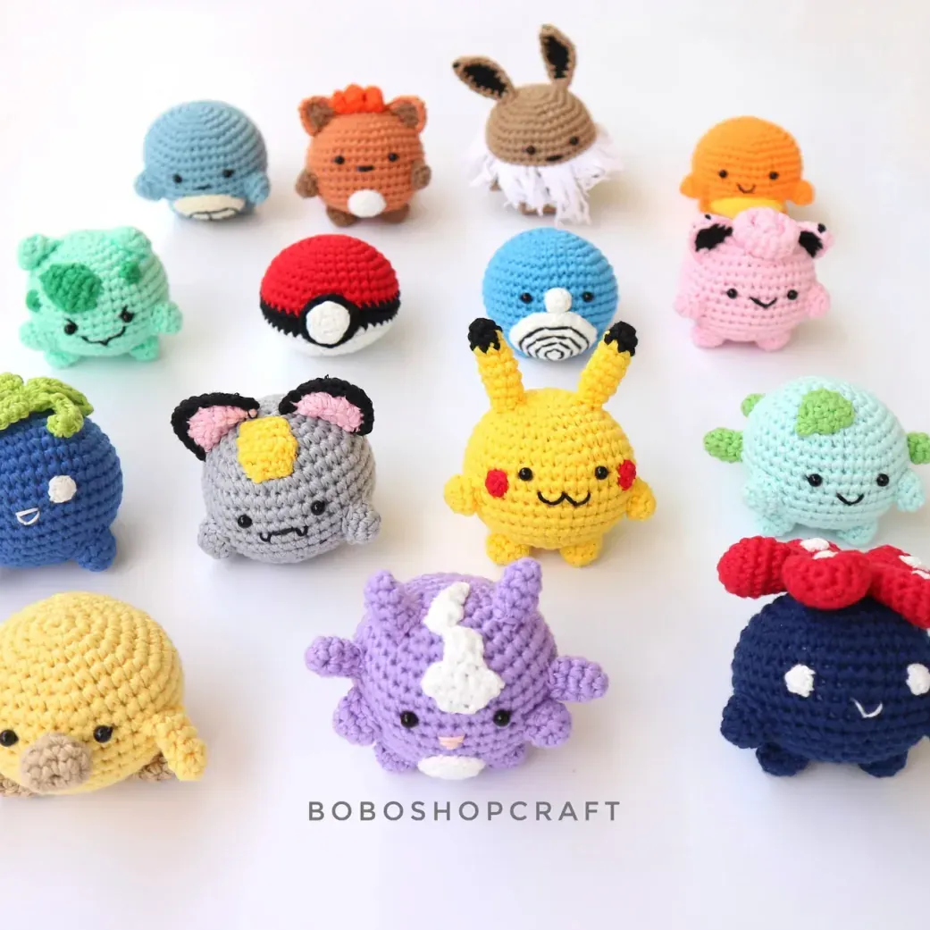 Crochet Pokemon Doll, Handmade Amigurumi, Baby Gift,baby shower decor,personalized gift