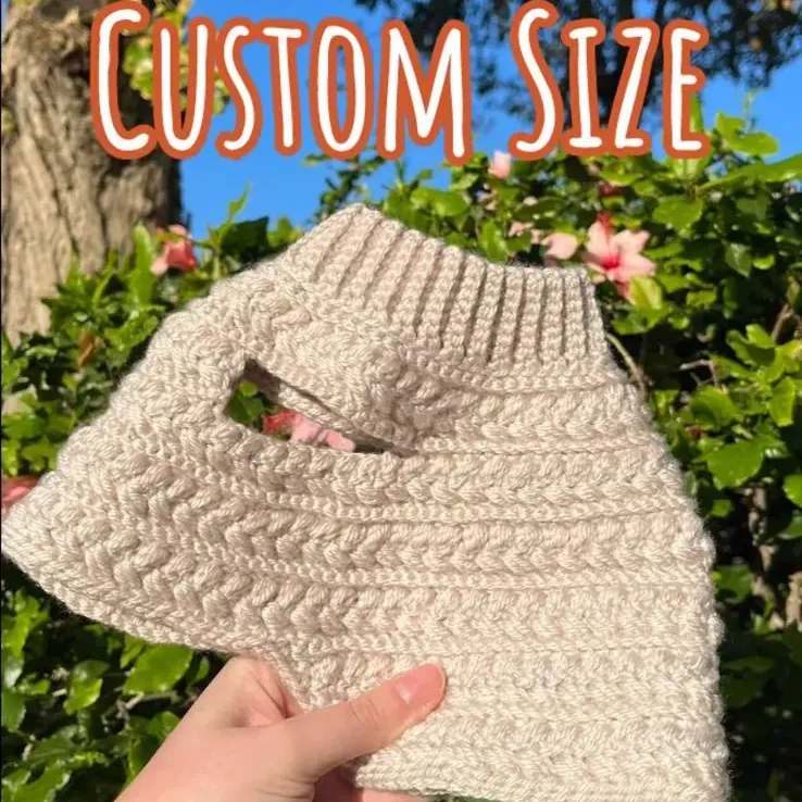 Custom Crochet Dog Sweater | Braided Winter Pullover