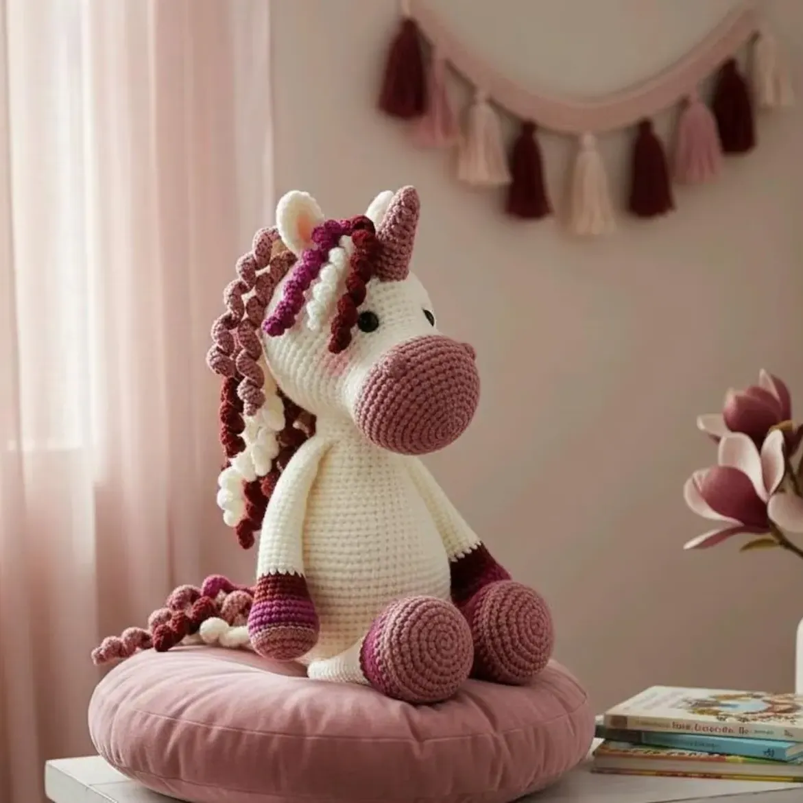 Unicorn Rosalie - personalized soft toy, handmade unicorn | Birth gift / nursery decoration