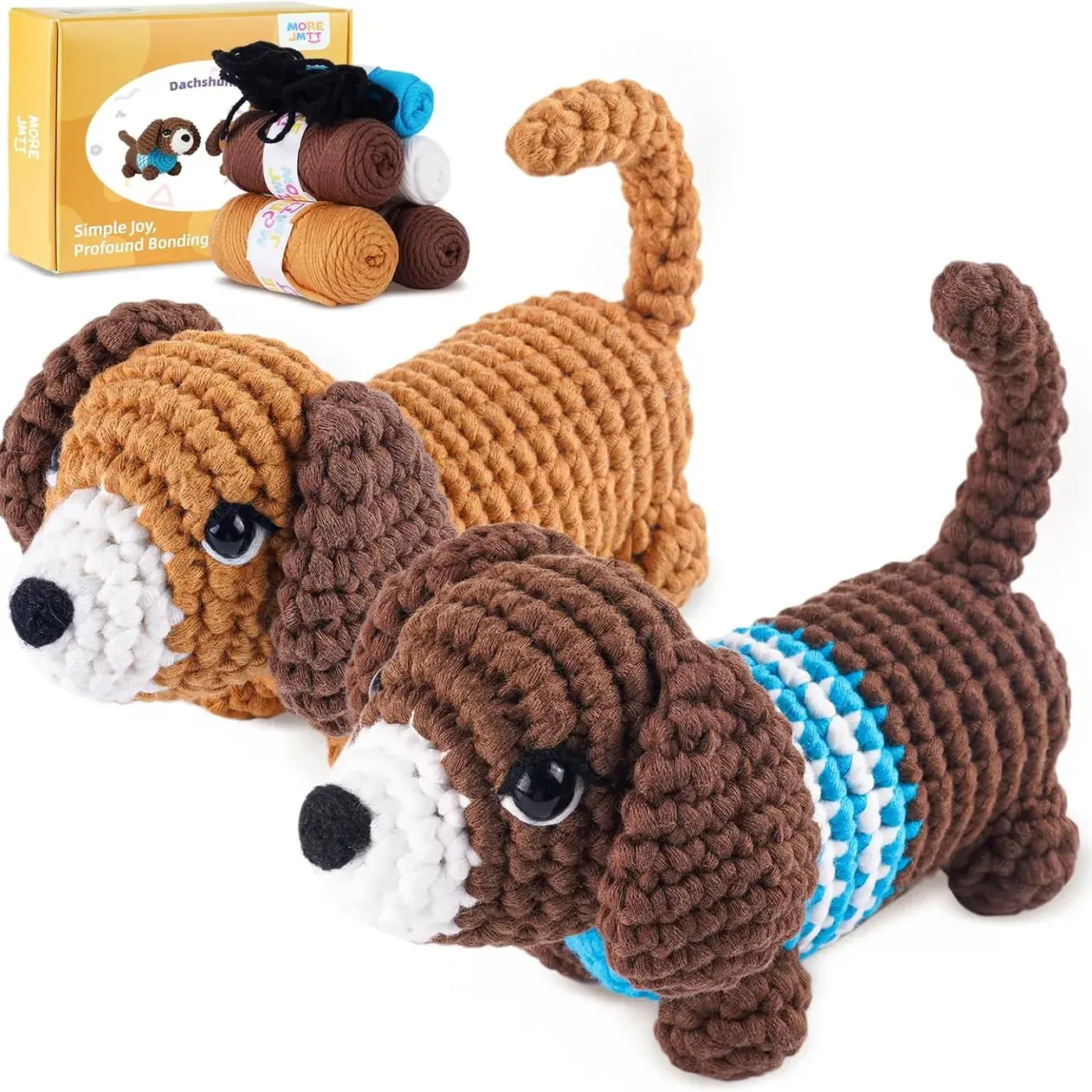 MOREJMTT Crochet Kit for Beginners, Learn to Crochet, Include Easy Knitting Soft Yarn, Step-by-Step Video Tutorial, Hook, Holiday Birthday G