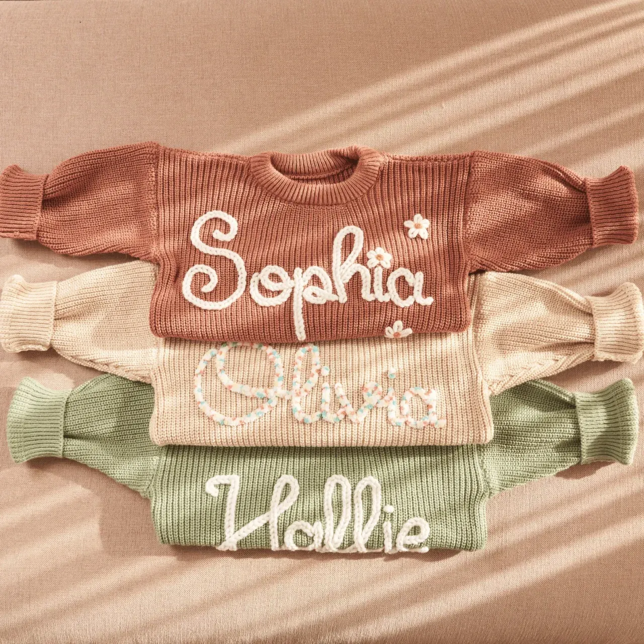 Personalized Baby Name Sweater: Custom Knit Toddler Sweatshirt