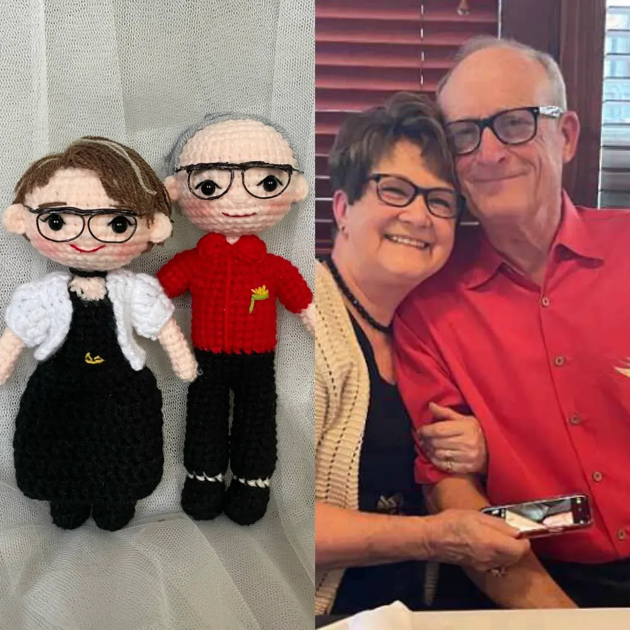 Couple Portrait Doll, Custom Couple Doll, Look Alike Doll, Darlings Doll, Anniversary Gift, Personalized Handmade Crochet Gift For Mom Dad