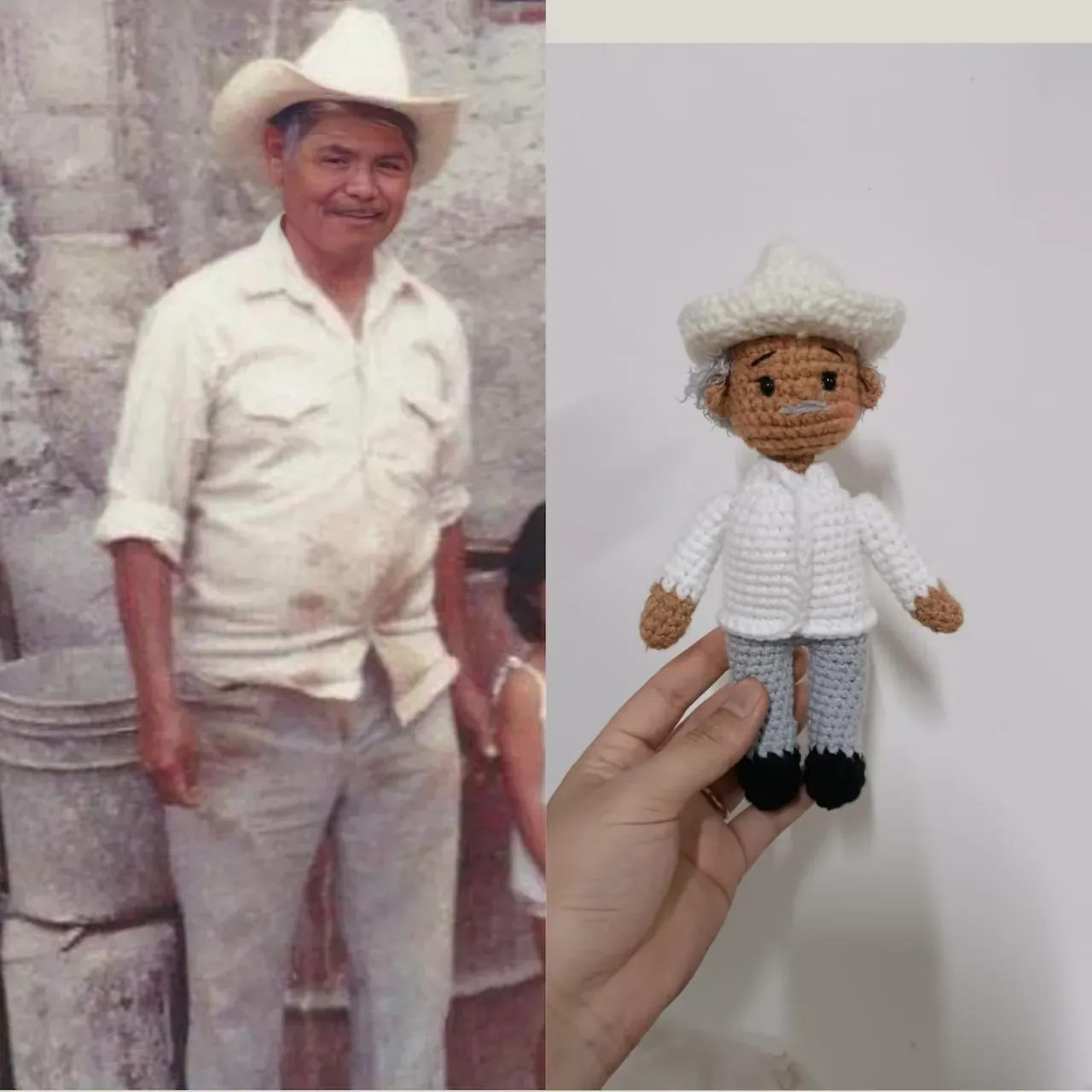 Custom Push Doll, Look Alike Doll, Custom Crochet Doll, Custom Stuffed Doll, Christmas Gift, Gift For Grandpa Husband Dad, Loss Of Grandpa
