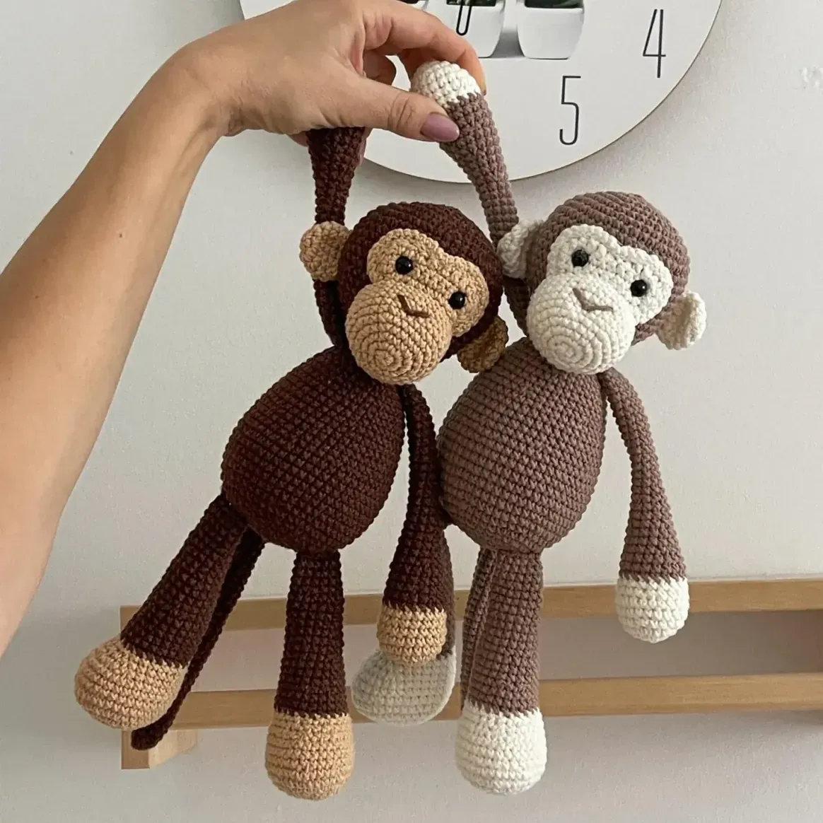 Crochet Monkey plush, Stuffed Animals, 12 inches / 30cm Plush Toy, Adorable Soft Monkey, Crochet animals, Personalized baby gift,