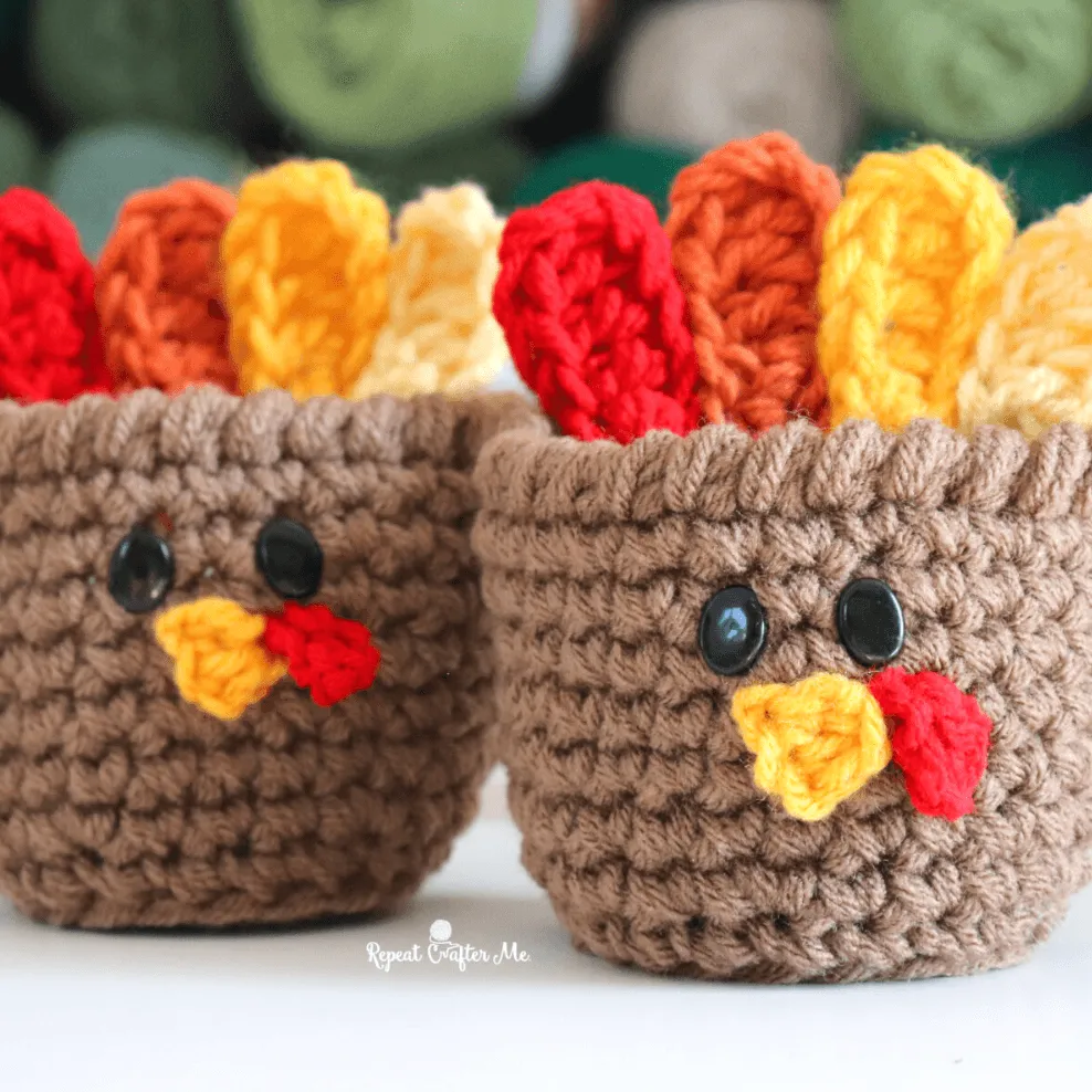 Crochet Turkey Treat Cups