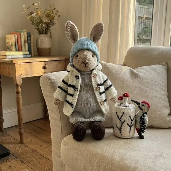 Birch Log Bunny Knitting Pattern