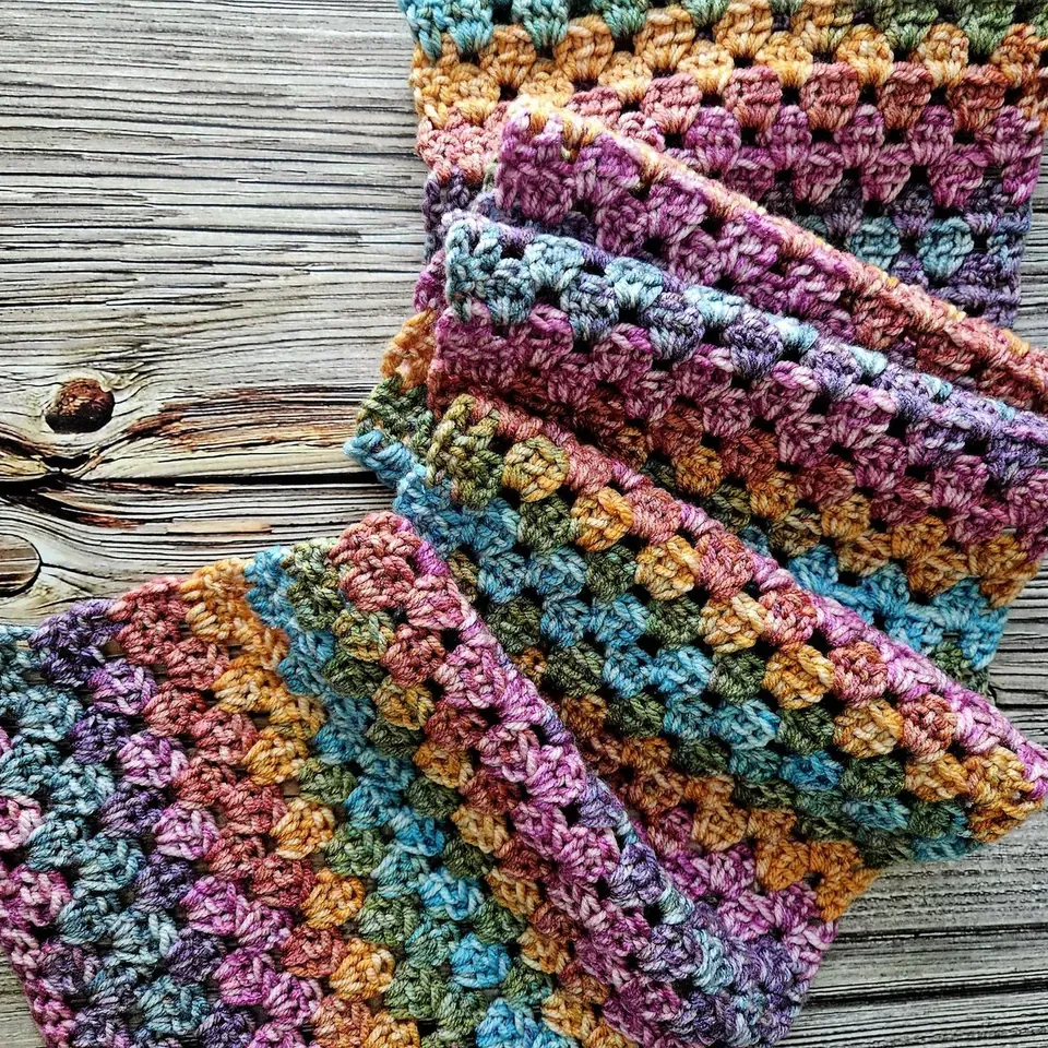 Granny Stripe Scarf Crochet Pattern