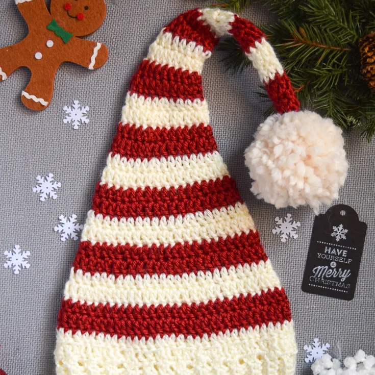 Pixie Elf Striped Newborn Hat