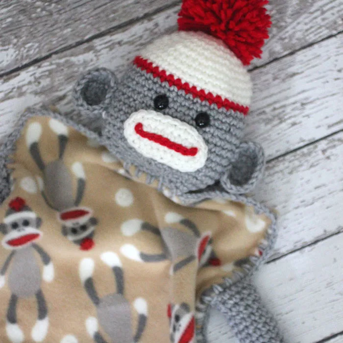 Crochet Sock Monkey Blanket
