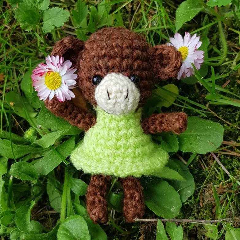 Mini Crochet Monkey In A Dress