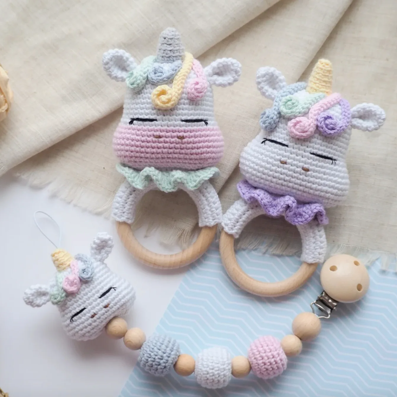 Rattle/Teether and Pacifier Clip