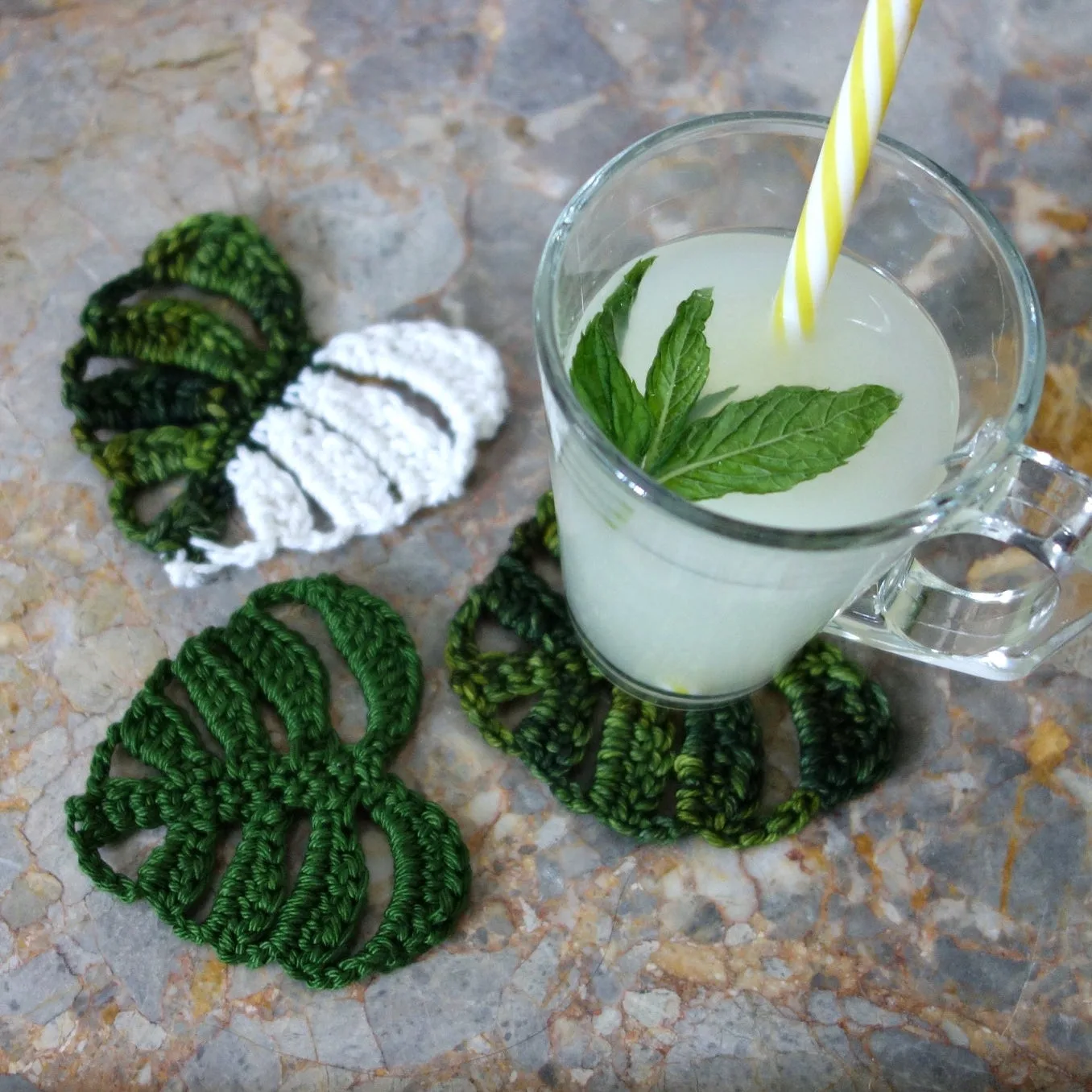 Monstera Deliciosa Leaf Coasters