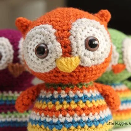 Colorful Baby Owls