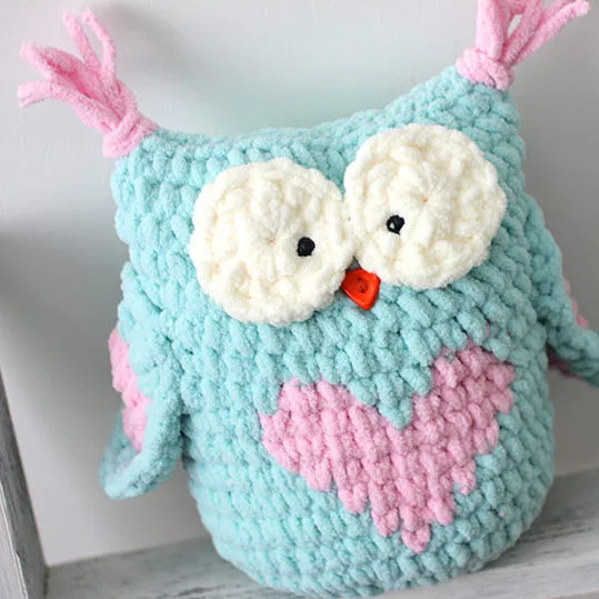 Valentine Heart Crochet Owl