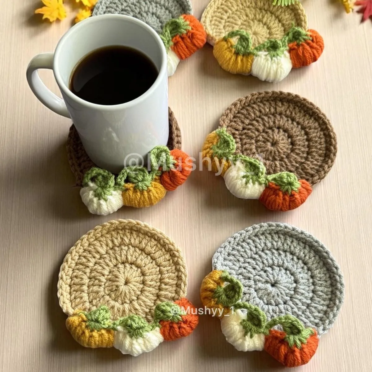 Crochet Pumpkin Coaster (3D Fall Design)