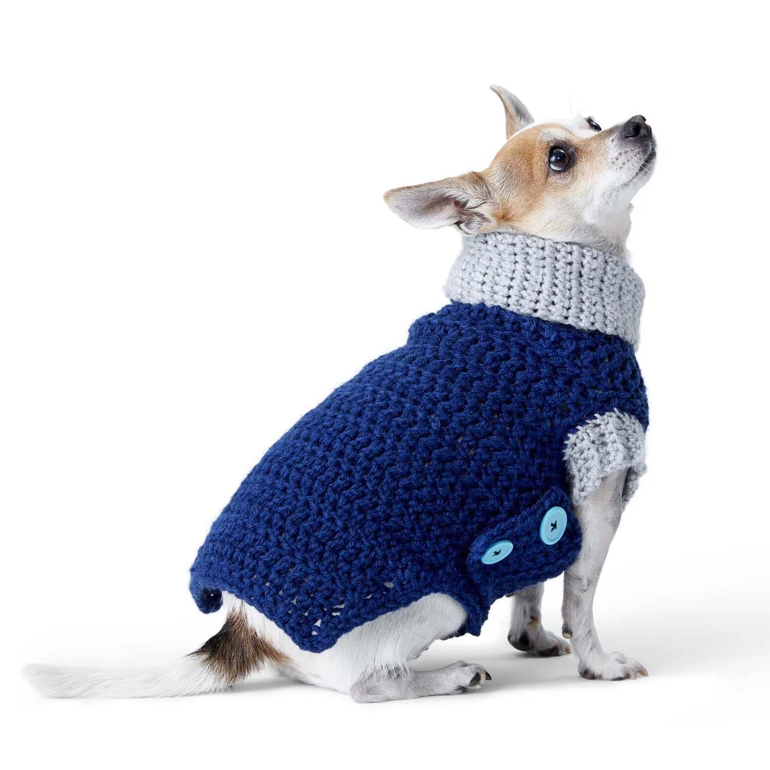 Cowl Neck Crochet Dog Coat