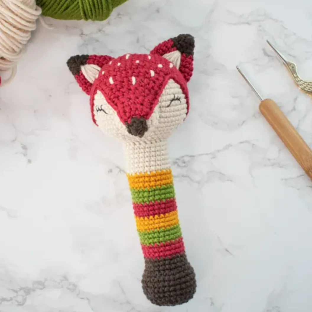 Sleeping Fox Baby Rattle