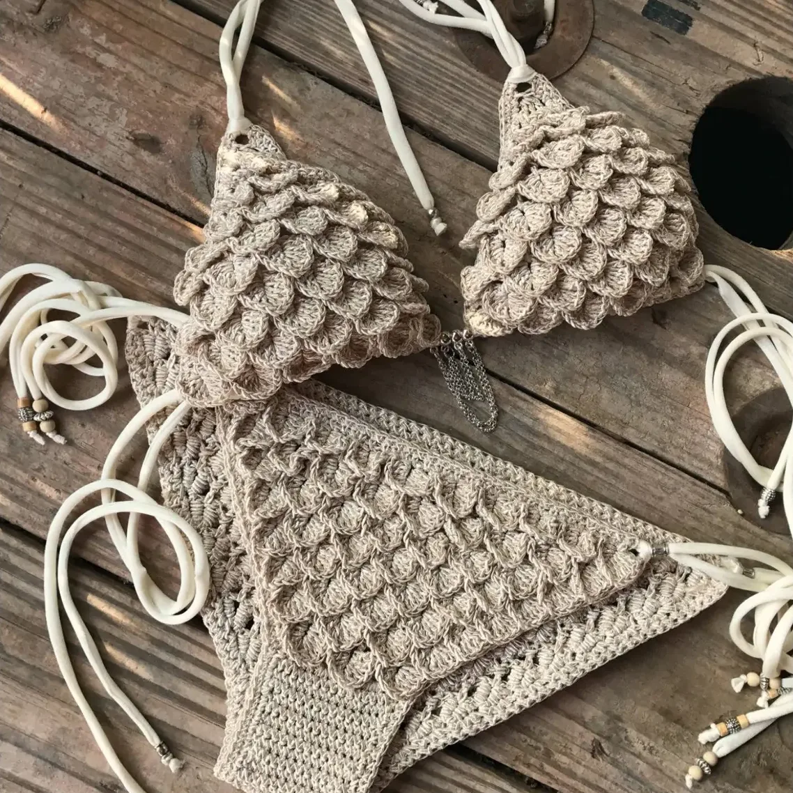 Ariella Mermaid Crochet Bikini Top and Bottom
