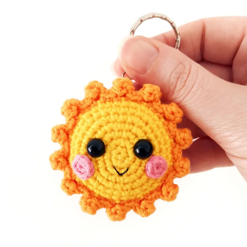 Sun Crochet Keychain