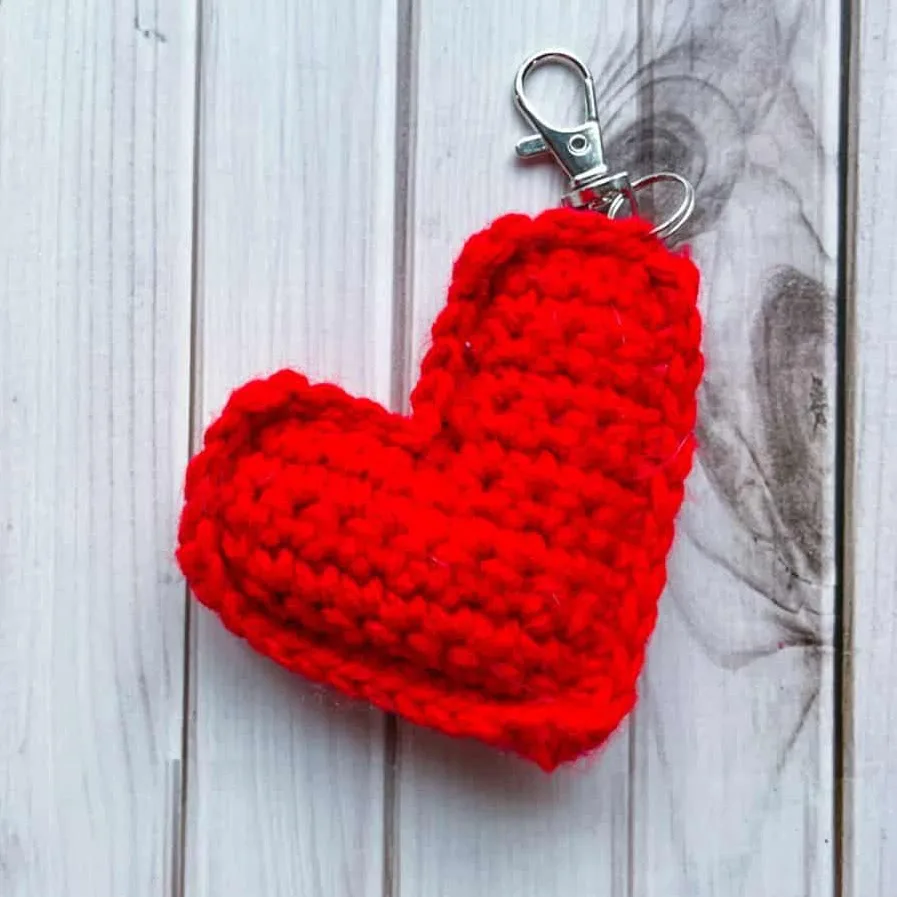 Crochet Heart Keychain Pattern