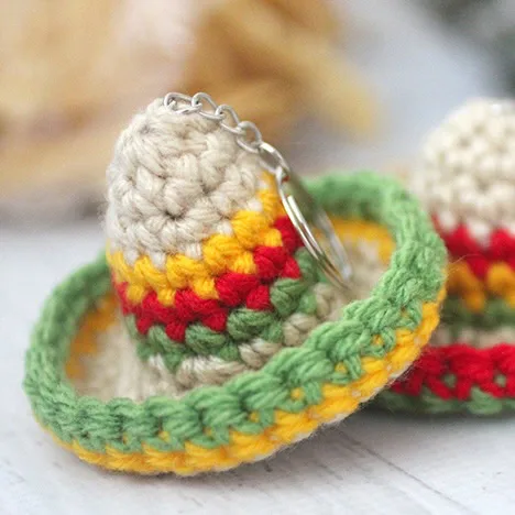 Crochet Sombrero Keychain