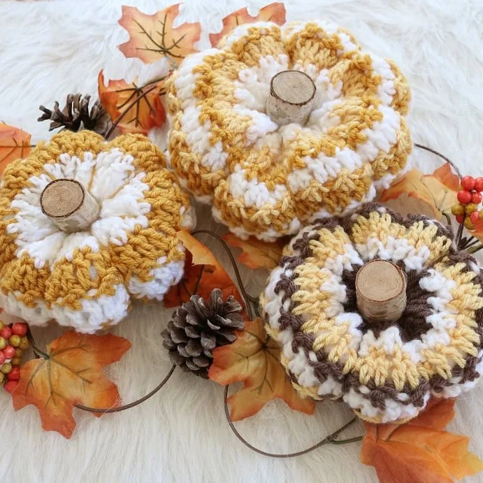 Striped Crochet Pumpkins