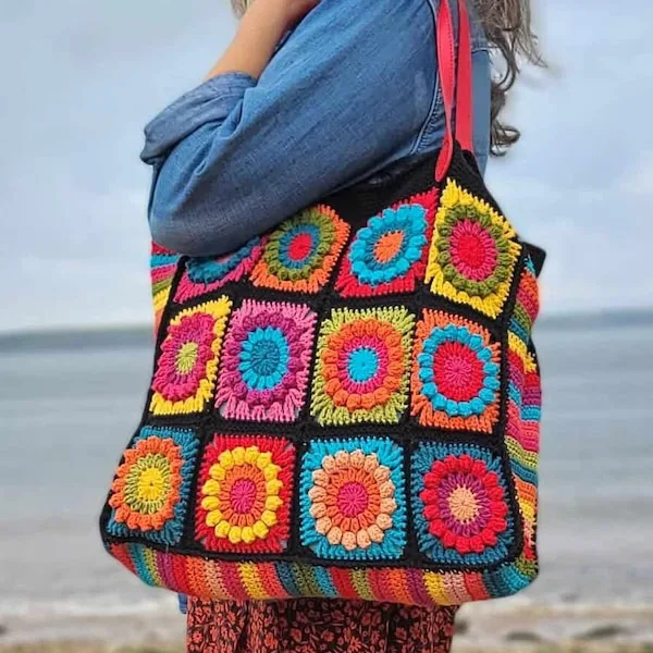 Groovy Flower Square Tote