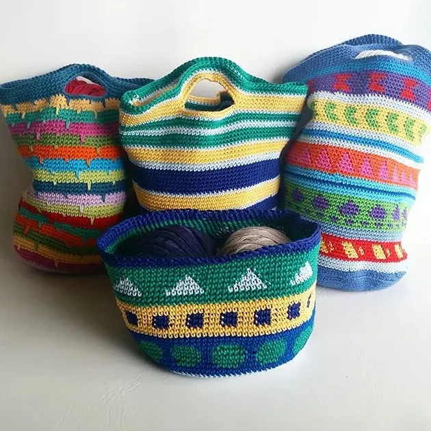 Geometric Colorwork Bags