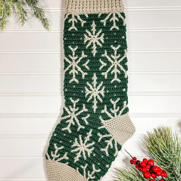 Snowflake Mosaic Stocking