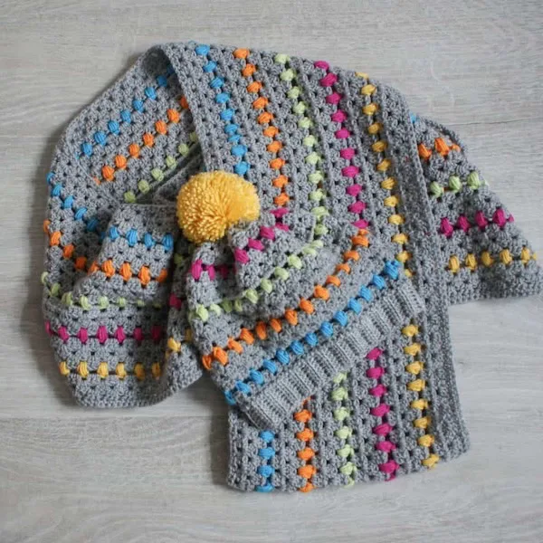 Granny Dot Hat & Scarf Set